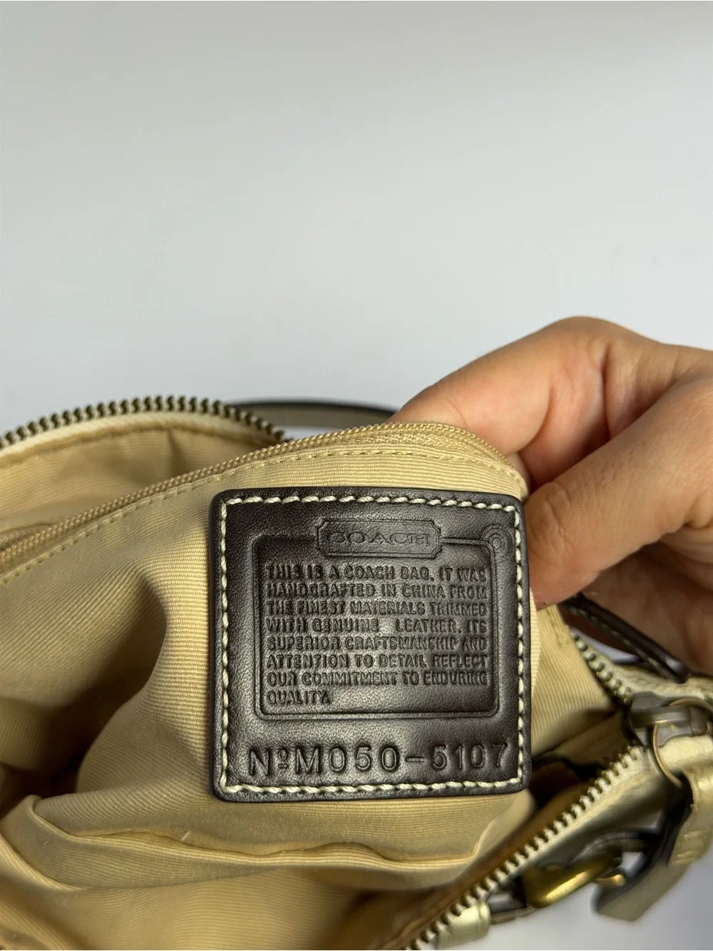 Coach Y2K Pale Signature Canvas/Gold Trim Demi Shoulder Bag